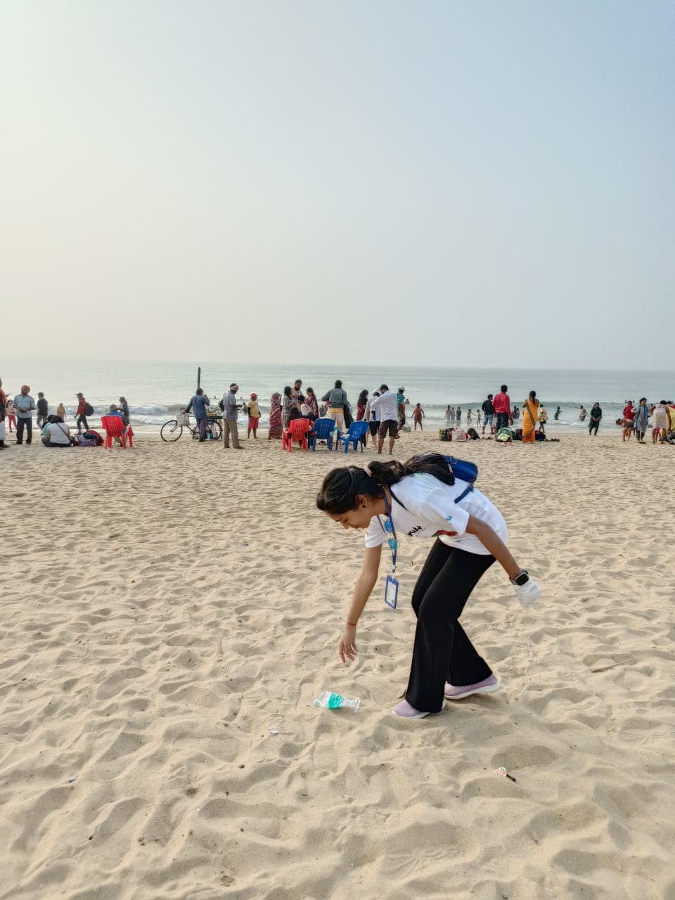 Volunteers collecting plastic waste for Green Odisha